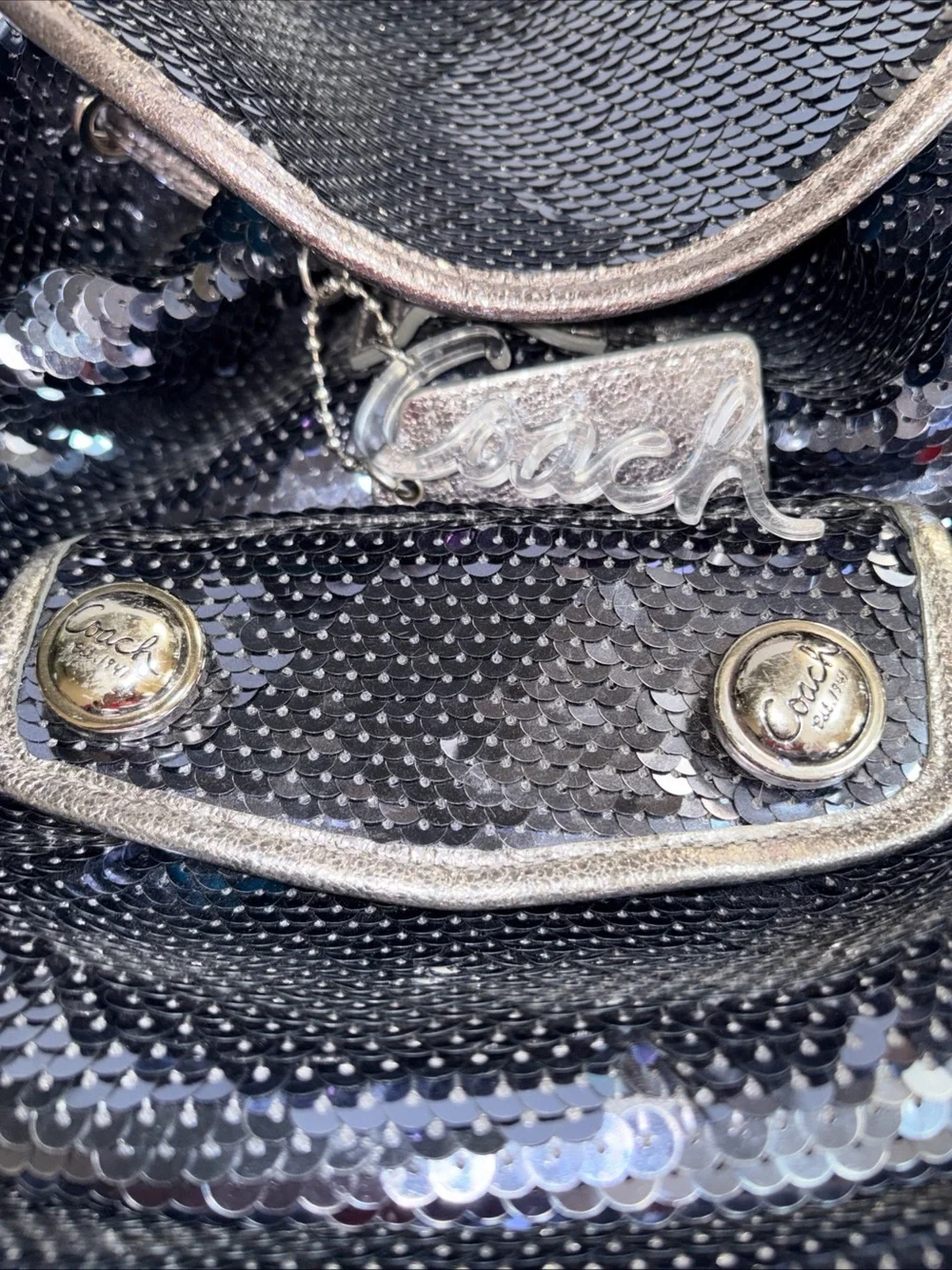 COACH BLUE SEQUIN POPPY BACKPACK (limited edition)